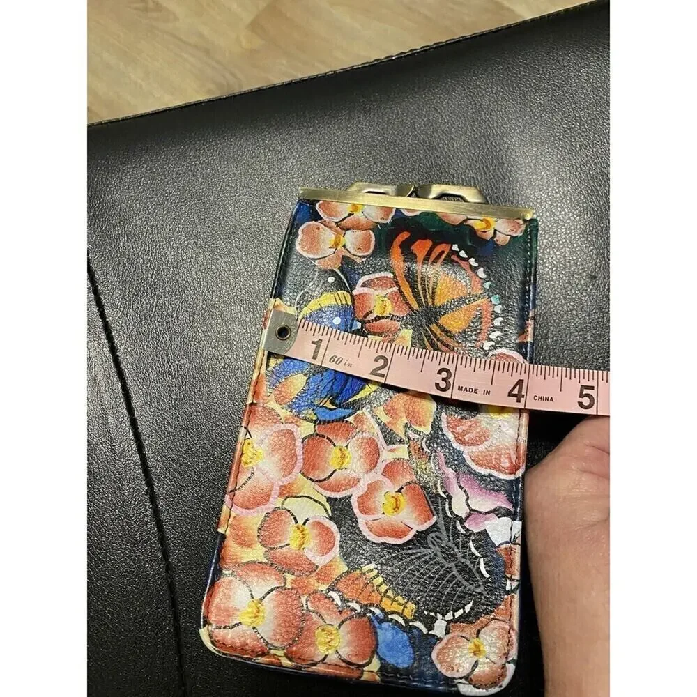 Sharif Butterfly Flower Phone Case Hand Painted Artistic Expressions Leather